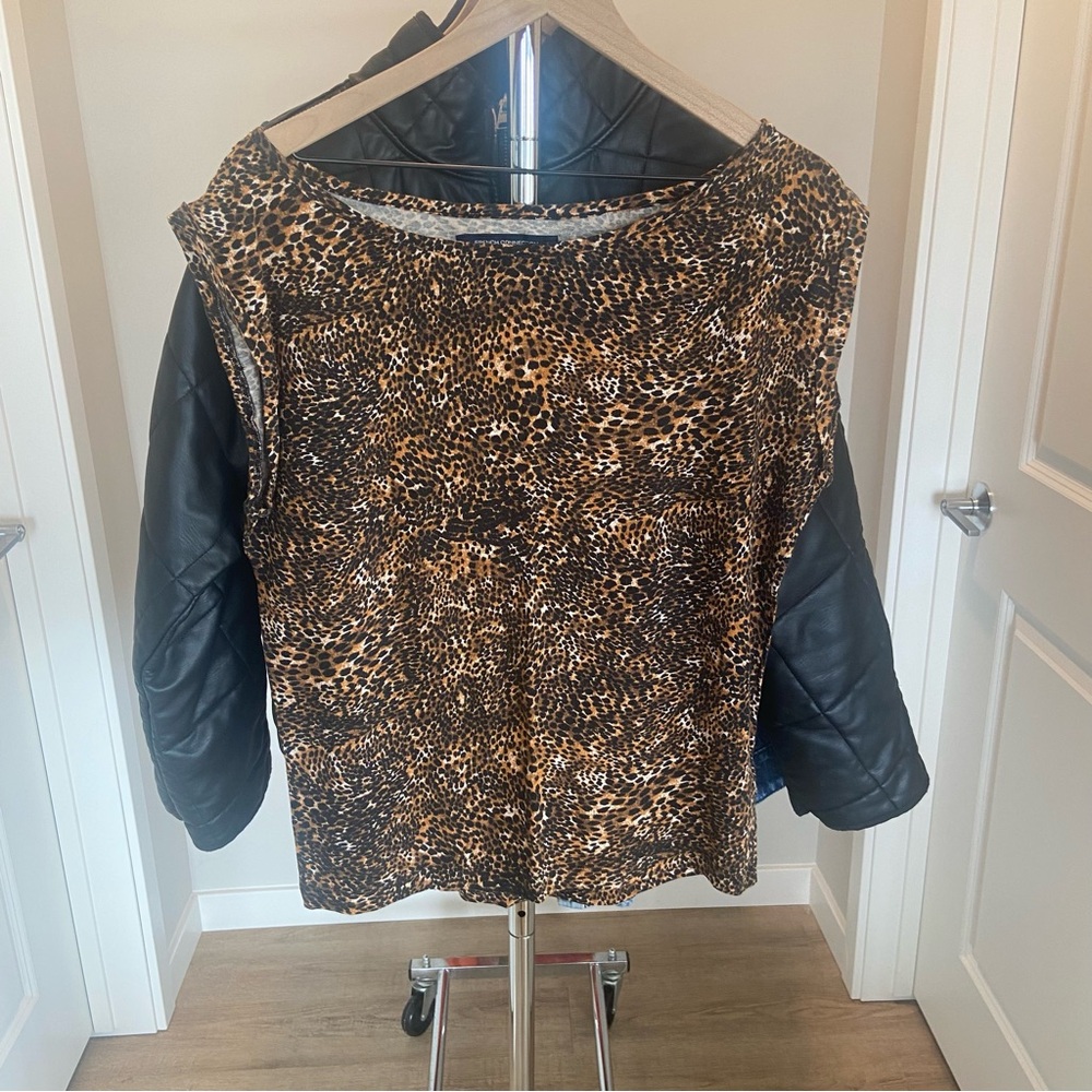 FRENCH CONNECTION Animal Print Top Leopard Top Tank Small Modal Cotton